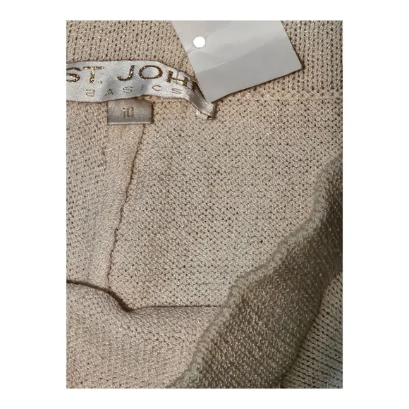 St. John Basics Cream Pants Size 10 - Picture 9 of 12
